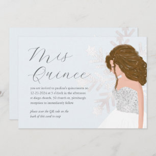 Winter Snow 15th Birthday Quinceañera QR Code Invitation