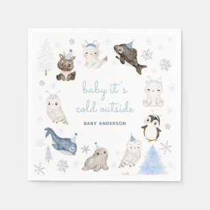 Winter Snow Animals Baby Shower Napkin