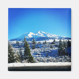 Winter Snow at Mount Shasta, CA Magnet