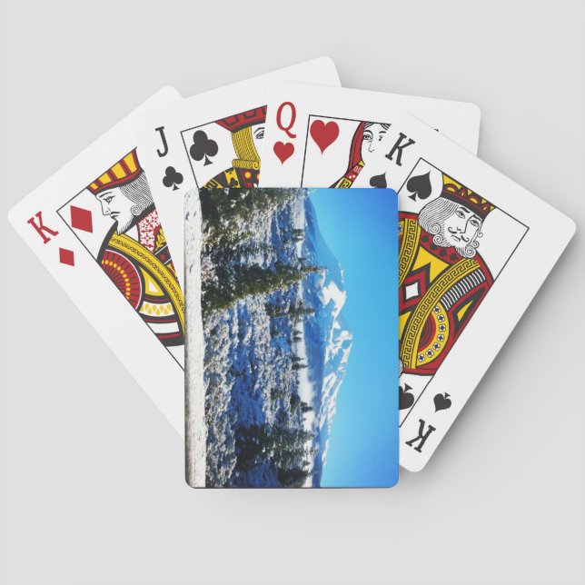 Winter Snow at Mount Shasta, CA Playing Cards (Back)