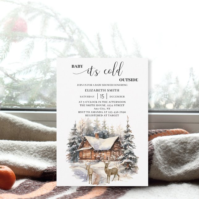 Winter Snow Baby It's Cold Outside Baby Shower Invitation (Creator Uploaded)