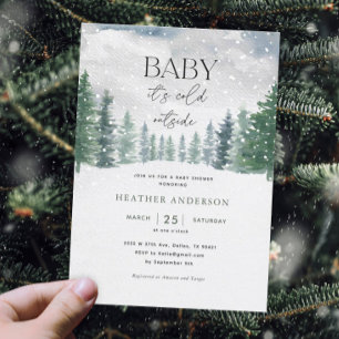Winter Snow Baby It's Cold Outside Baby Shower Invitation