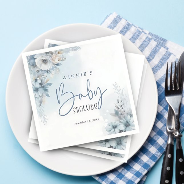 Winter Snow Baby It's Cold Outside Baby Shower  Napkin (Creator Uploaded)