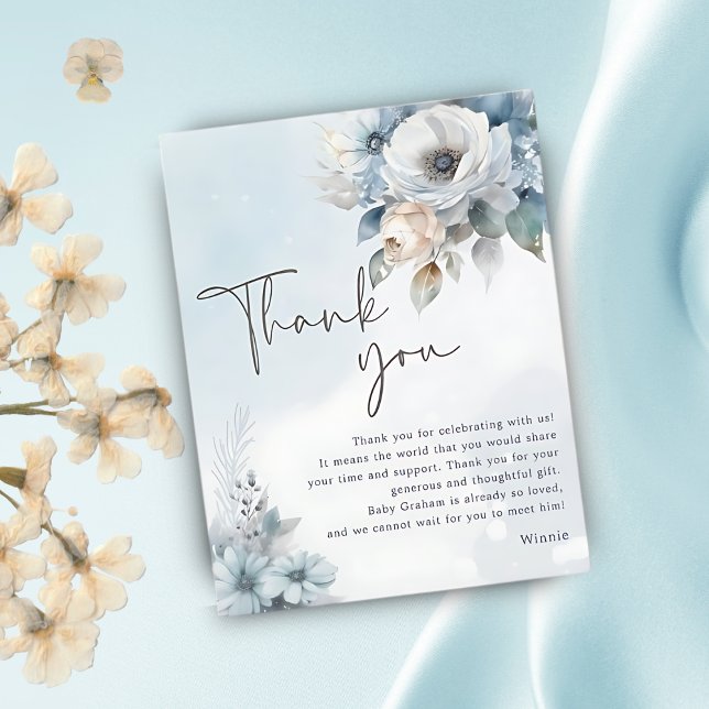 Winter Snow Baby It's Cold Outside Baby Shower  Thank You Card (Creator Uploaded)