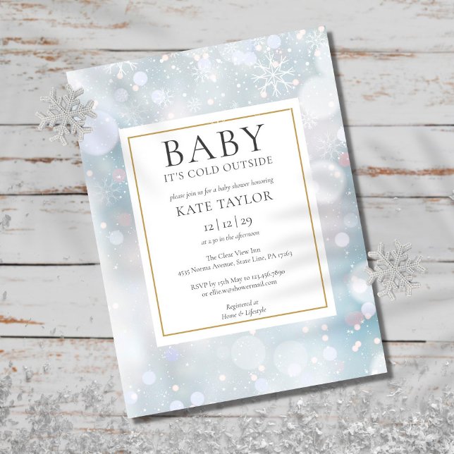 Winter Snow Baby Shower Baby Its Cold Outside Invitation (Creator Uploaded)