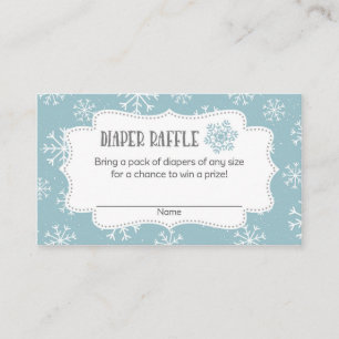 Winter Snow Baby Shower Diaper Raffle Tickets Enclosure Card