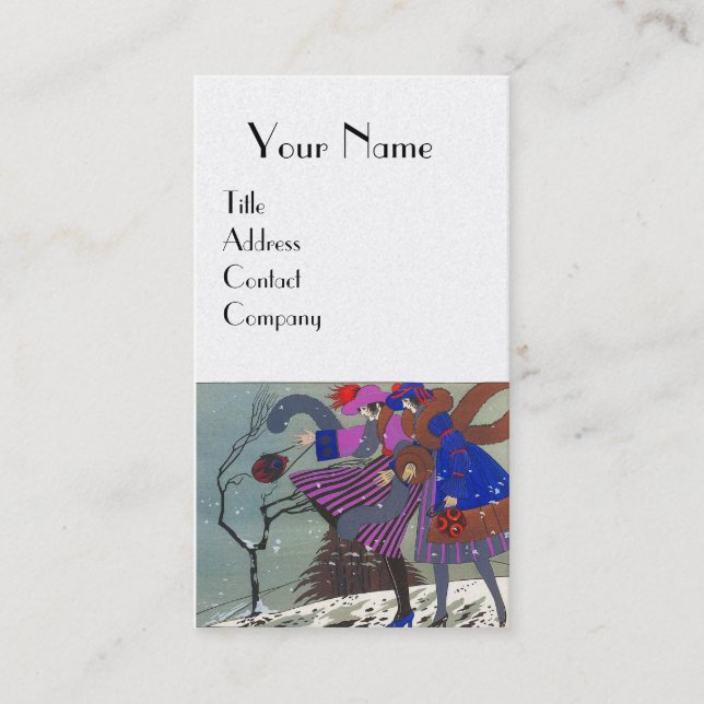 WINTER SNOW / BEAUTY FASHION  COSTUME DESIGNER BUSINESS CARD (Front)