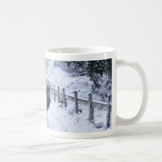 Winter Snow Black Copper Marans Coffee Mug