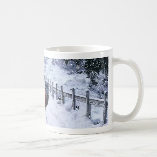 Winter Snow Black Copper Marans Coffee Mug (Right)
