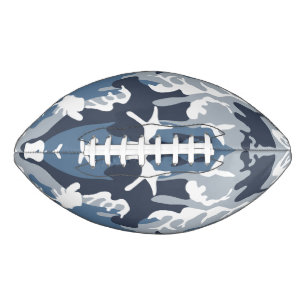 Winter Snow Blue Camouflage, Military, Army American Football