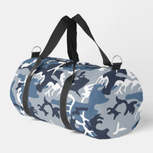 Winter Snow Blue Camouflage, Military, Army Duffle Bag