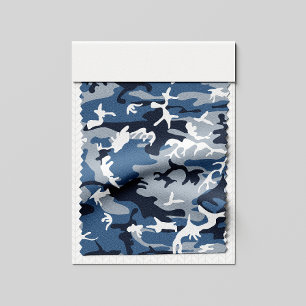 Winter Snow Blue Camouflage, Military, Army Fabric