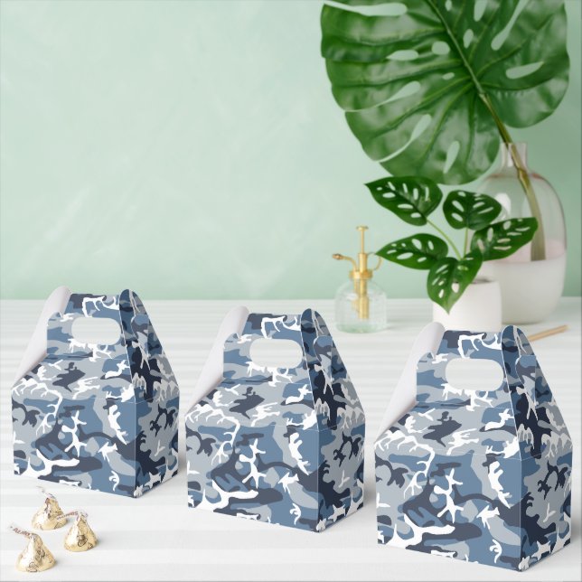 Winter Snow Blue Camouflage, Military, Army Favour Box (Multiple)