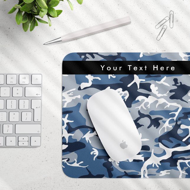 Winter Snow Blue Camouflage, Military, Army Mouse Mat (Creator Uploaded)