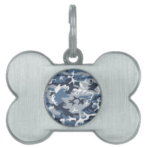 Winter Snow Blue Camouflage, Military, Army Pet ID Tag