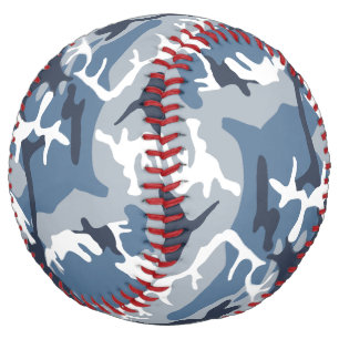 Winter Snow Blue Camouflage, Military, Army Softball