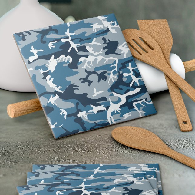 Winter Snow Blue Camouflage, Military, Army Tile (Creator Uploaded)