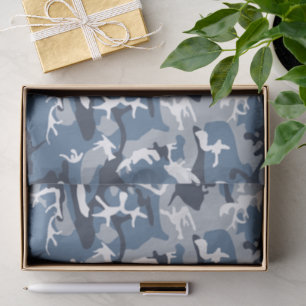 Winter Snow Blue Camouflage, Military, Army Tissue Paper