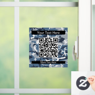Winter Snow Blue Camouflage, Military, Army Window Cling