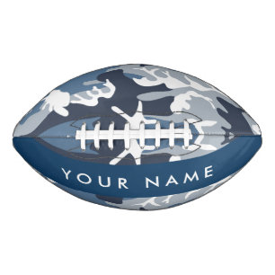 Winter Snow Blue Camouflage Your name Personalise American Football