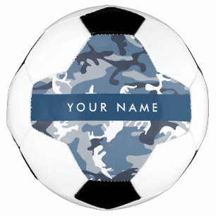 Winter Snow Blue Camouflage Your name Personalise Football