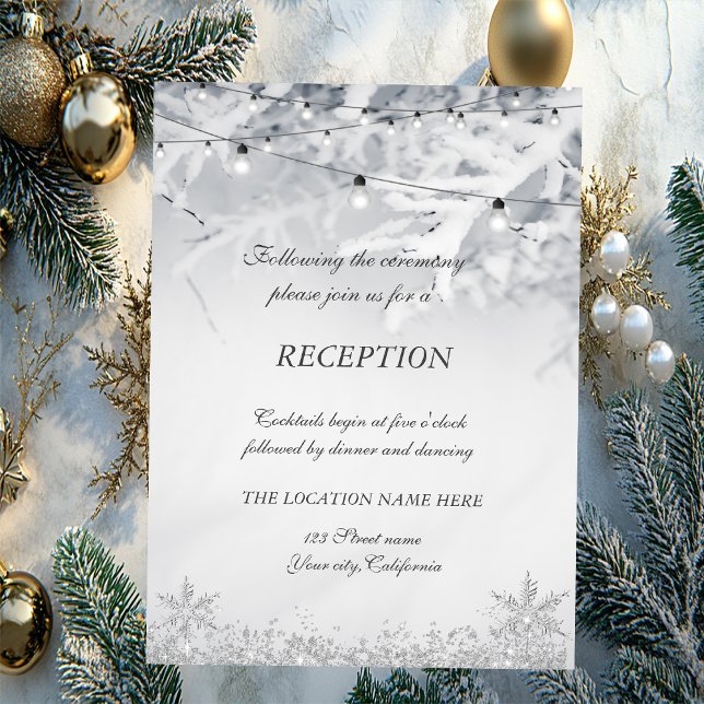 Winter Snow Branches Wedding Invitation (Creator Uploaded)