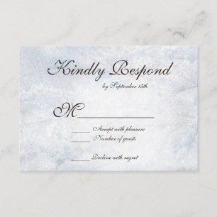 Winter Snow Camo Elegant Wedding RSVP Cards