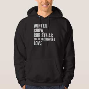 Winter Snow Christmas Golden Retriever And Love Hoodie