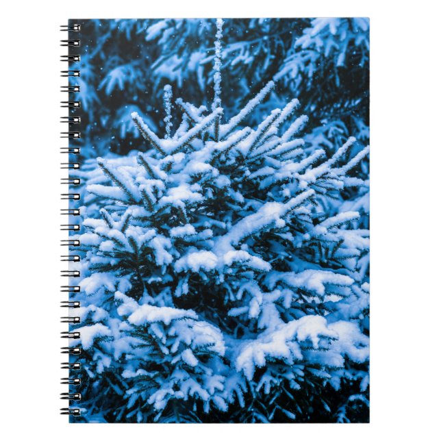 Winter Snow Christmas Tree Notebook (Front)