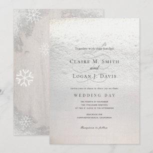 Winter Snow Classic Wedding Invitation