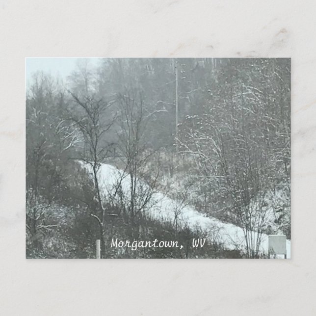 Winter Snow Country Road Morgantown WV Postcards (Front)