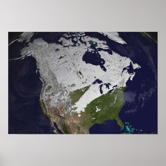 Winter Snow Cover in the Northern Hemisphere Poster (Front)