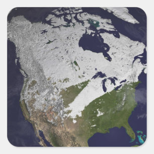 Winter Snow Cover in the Northern Hemisphere Square Sticker