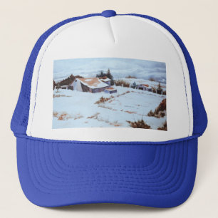 Winter snow covers an abandoned homestead  Hat