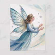 Winter Snow Fairy Watercolor Art 