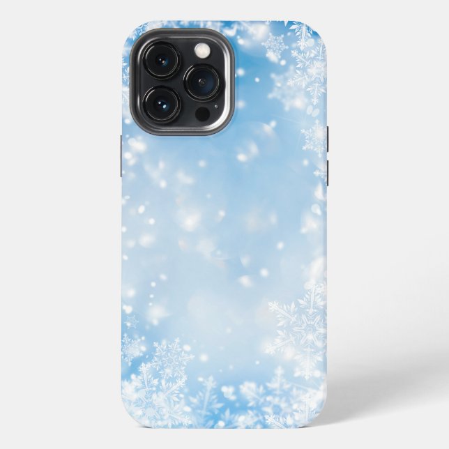 Winter Snow Falling Background iPhone Case (Back)