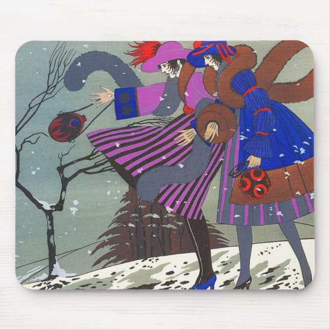 WINTER SNOW / FASHION COSTUME DESIGNER MOUSE MAT (Front)