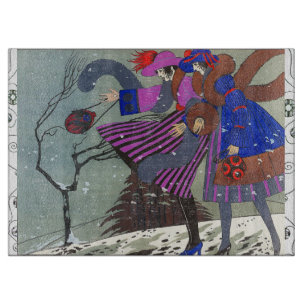 WINTER SNOW FASHION CUTTING BOARD