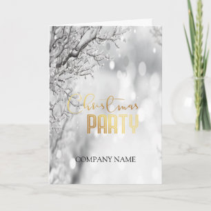 Winter snow festive atmosphere gold holiday card
