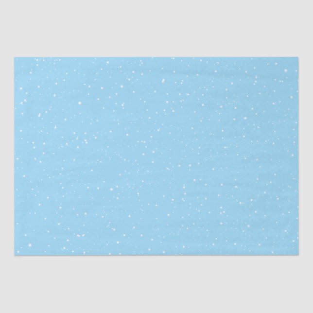 Winter Snow Flakes on Blue Tissue Paper (Front)