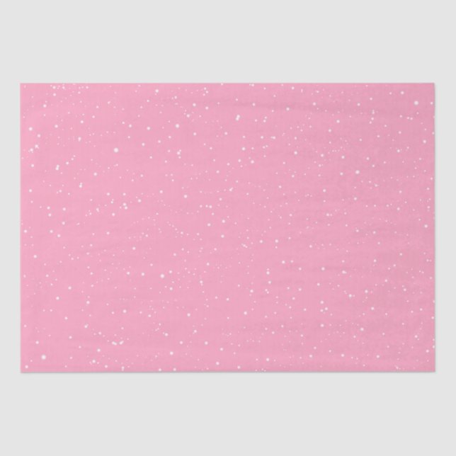 Winter Snow Flakes on Pink Tissue Paper (Front)