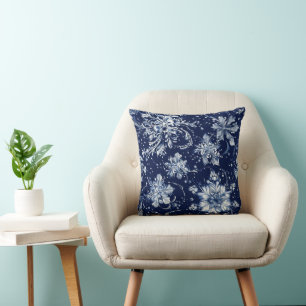 Winter Snow Flower Pattern Cushion