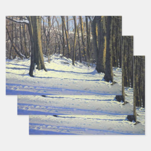 Winter Snow Forest Art Wrapping Paper Sheet