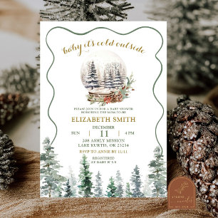 Winter Snow Forest Baby Shower Invitation