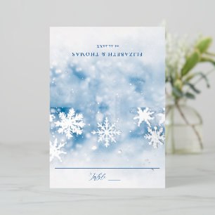 Winter Snow Forest Foil Wedding Table Place Card