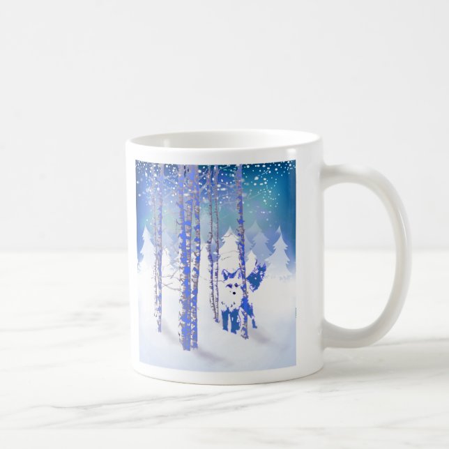 Winter Snow Forest Fox Animal Coffee Mug (Right)