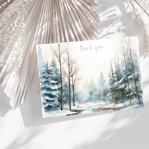 Winter Snow Forest Sympathy Thank You  Card