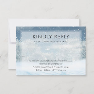 Winter Snow Forest Wedding RSVP Card