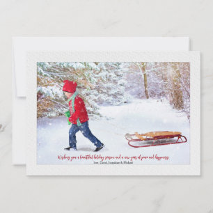 Winter Snow Frame Photo Holiday Card