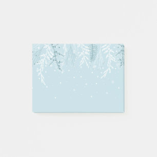 Winter Snow Frost Snowflakes Foliage Botanical  Post-it Notes
